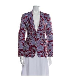 Alice + Olivia Red and Purple Floral Blazer. Size 4.